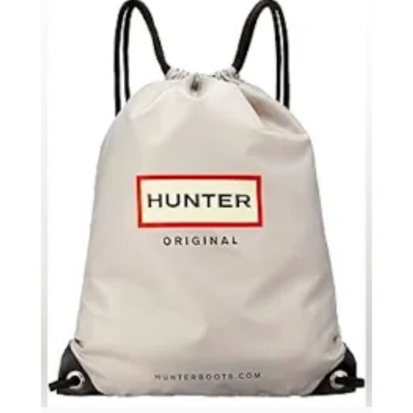 ~ HUNTER Backpack Lightweight Strong Nylon Drawstring Cinch Adjustable Gray Blk - Picture 15 of 15